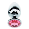 Generique Plug Bijou Strass Rose - LARGE 8 x 4cm